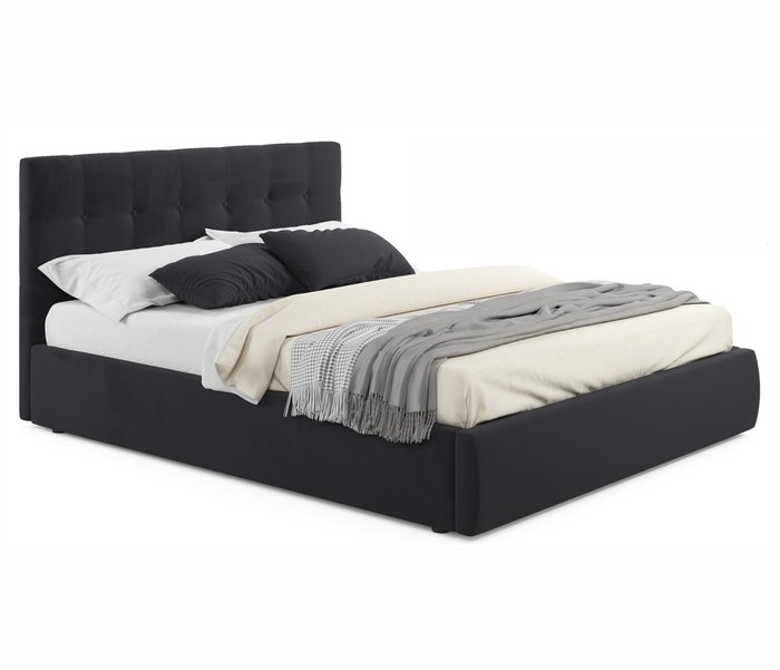 Кровать Selesta 140х200 с подъемным механизмом и матрасом черного цвета