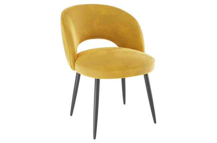 Набор из двух стульев Моли желтого цвета с черными ножками - купить Обеденные стулья по цене 17290.0