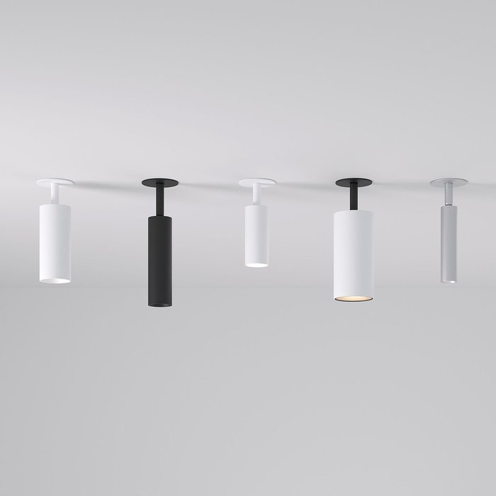 Встраиваемый светодиодный светильник Diffe 3 бело-черного цвета - лучшие Встраиваемые споты в INMYROOM