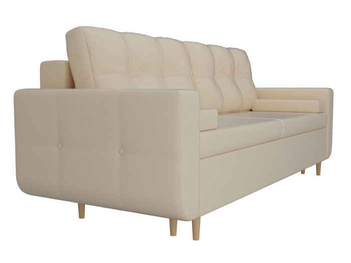 Прямой диван-кровать Кэдмон бежевого цвета (экокожа) - лучшие Прямые диваны в INMYROOM