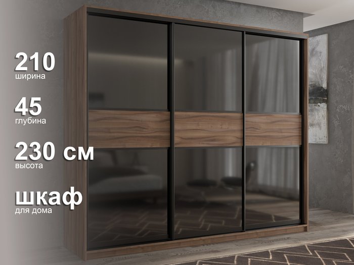 Шкаф-купе Кааппи-12 210 М цвета Орех тьеполо  - лучшие Шкафы-купе в INMYROOM