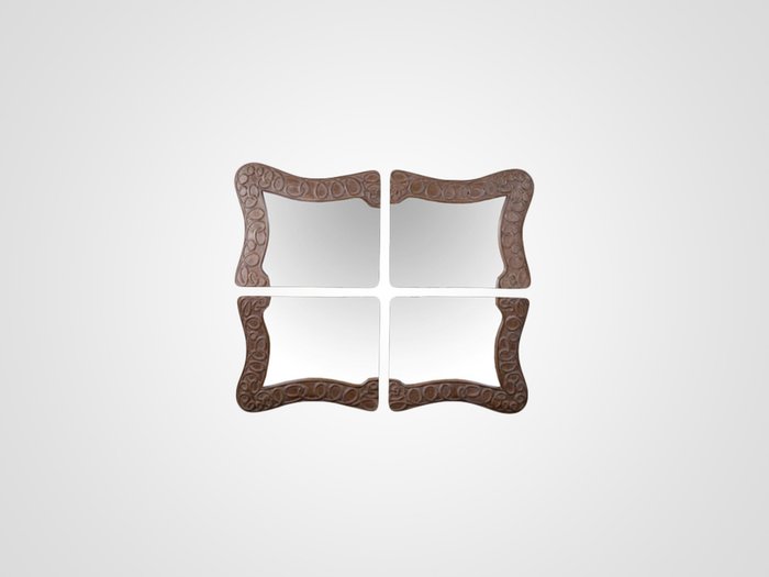настенное Зеркало из четырех частей  резной раме из дерева махагони