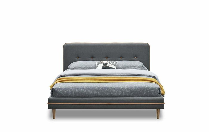 Кровать Madeira 140x200 серо-коричневого цвета - купить Кровати для спальни по цене 32697.0