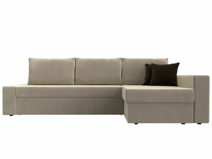 Угловой диван-кровать Версаль бежевого цвета правый угол - купить Угловые диваны по цене 44999.0