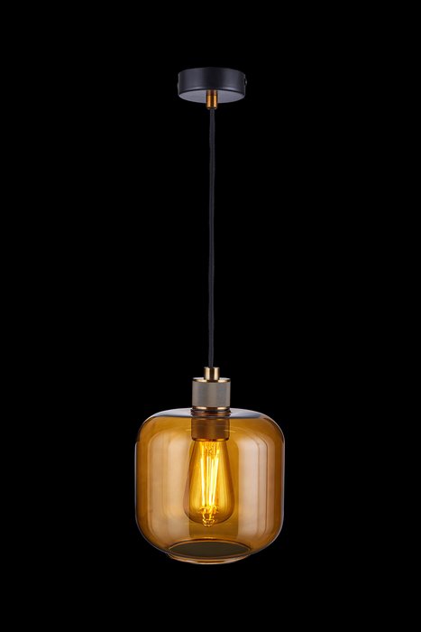 Подвесной светильник Barrel с янтарным плафоном - купить Подвесные светильники по цене 8305.0
