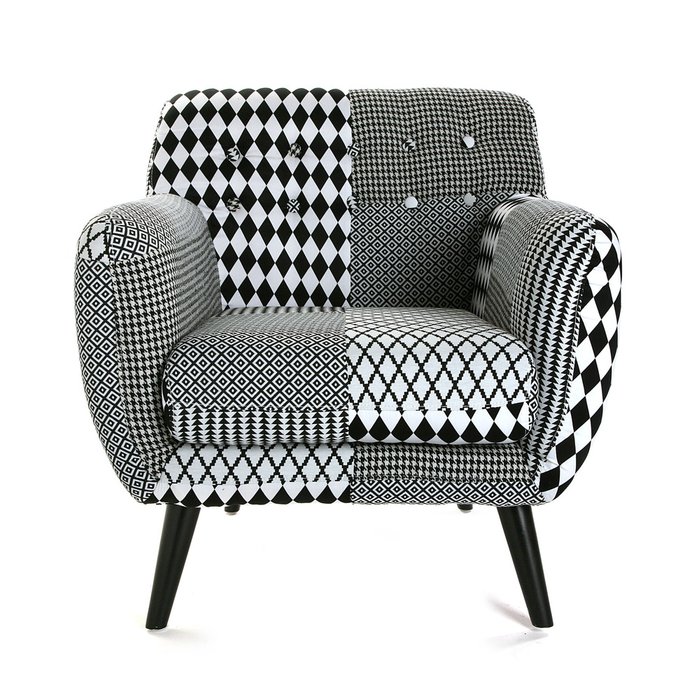 Кресло Geometrico W&B черно-белого цвета - купить Интерьерные кресла по цене 60800.0