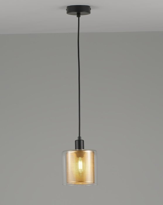 Подвесной светильник Brizzi черно-золотого цвета - купить Подвесные светильники по цене 2990.0
