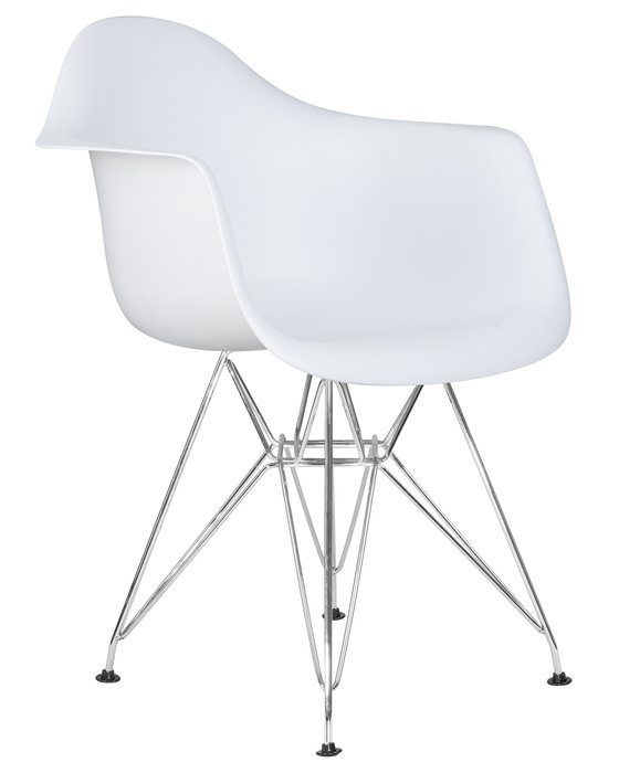 Стул обеденный белого цвета с ножками цвета хром - купить Обеденные стулья по цене 3020.0