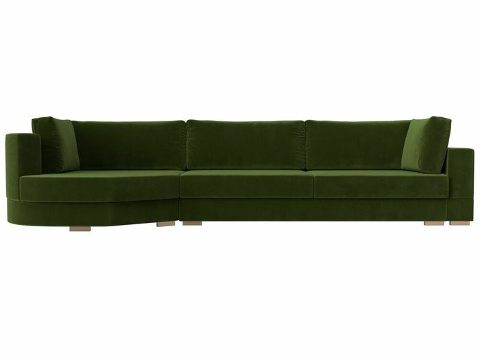 Угловой диван-кровать Лига 026 зеленого цвета левый угол - купить Угловые диваны по цене 85999.0