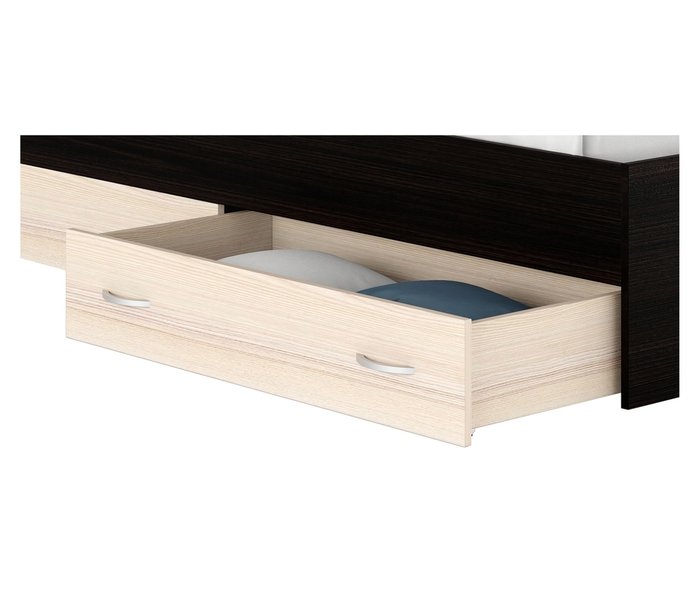 Комплект для сна Виктория 180х200 коричнево-бежевого цвета с ящиками, матрасом и постельным бельем - лучшие Кровати для спальни в INMYROOM