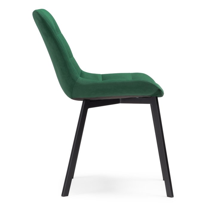 Стул Челси зеленого цвета на черных ножках - лучшие Обеденные стулья в INMYROOM