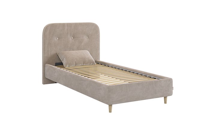 Кровать Лео 90х200 серо-коричневого цвета без подъемного механизма - купить Кровати для спальни по цене 18290.0