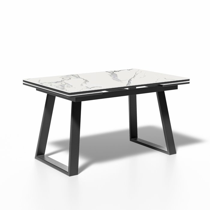 Раскладной обеденный стол ML1400 бело-черного цвета