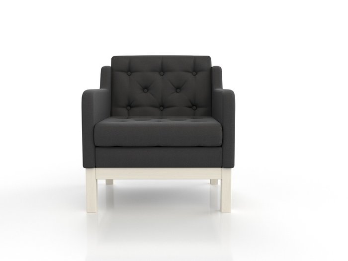 Кресло Айверс из массива сосны с обивкой черная рогожка - лучшие Интерьерные кресла в INMYROOM