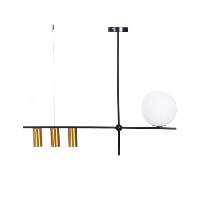 Подвесной светильник Drino LDP 6042-4 BK+MD (стекло, цвет белый) Подвесной светильник Drino LDP 6042-4 BK+MD (стекло, цвет белый)