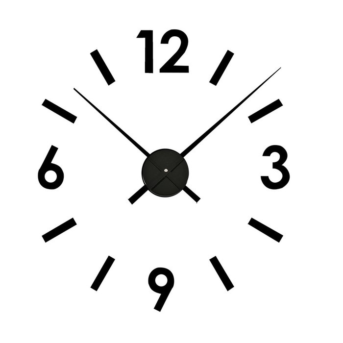 Настенный часы Sticker черного цвета