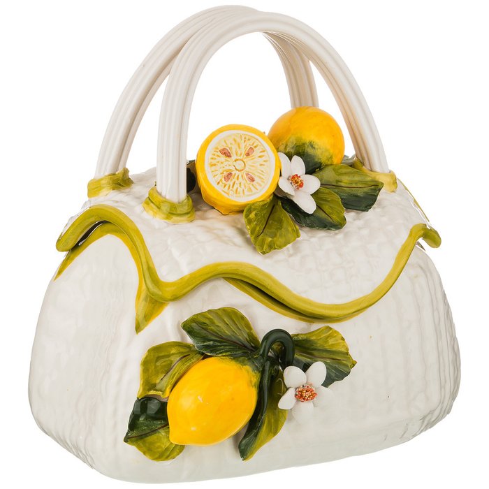 Изделие художественно-декоративное Корзинка с крышкой лимоны