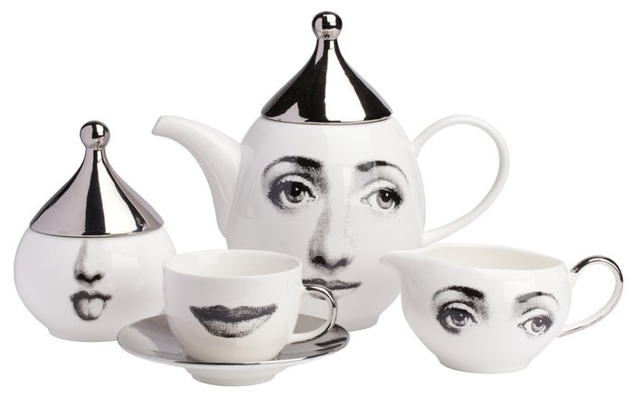 Чайный сервиз Faces Piero Fornasetti Silver 