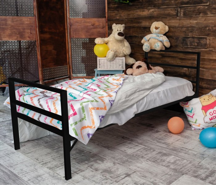 Кровать Аристо kids 80х160 черного цвета - купить Одноярусные кроватки по цене 13990.0