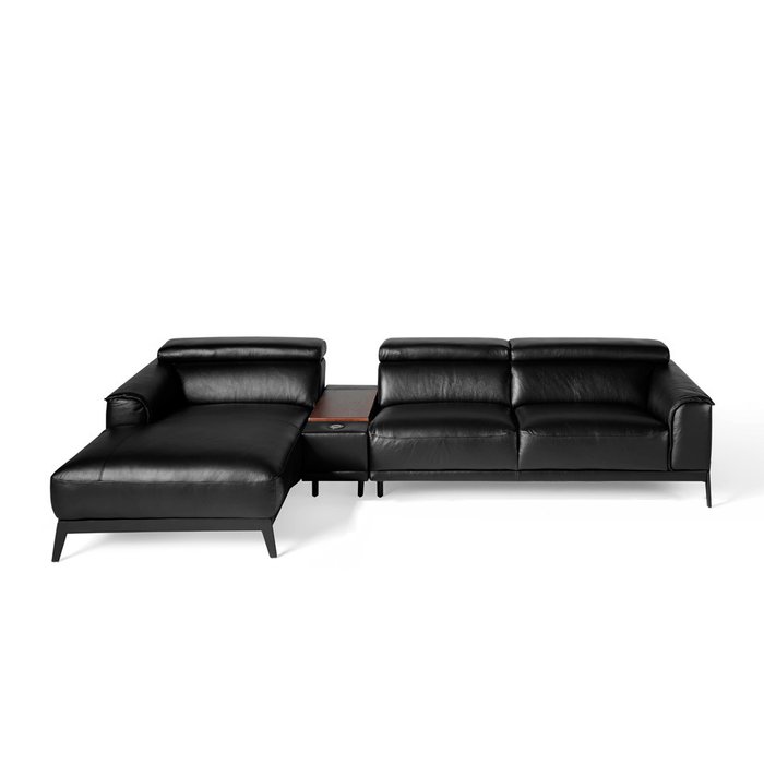 Угловой диван черного цвета - купить Угловые диваны по цене 6963990.0