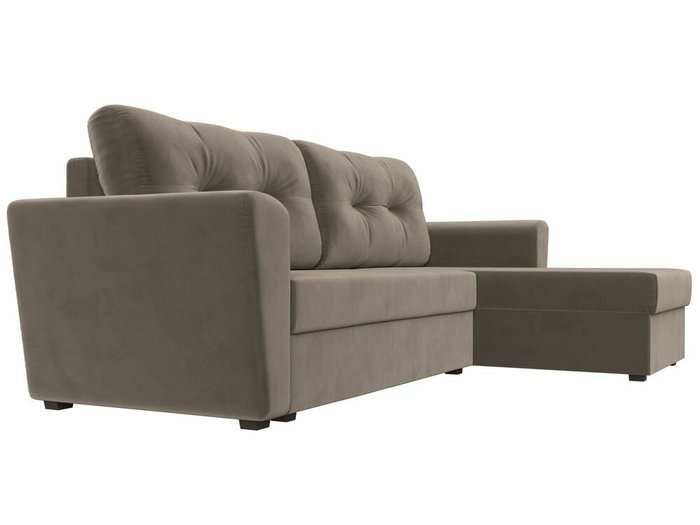 Угловой диван-кровать Амстердам лайт коричневого цвета левый угол - лучшие Угловые диваны в INMYROOM