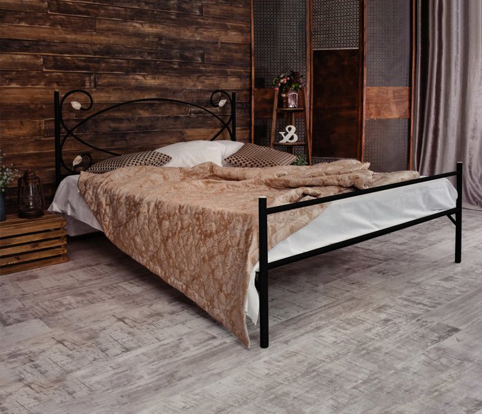 Кованая кровать Виктория 160х200 черного цвета - лучшие Кровати для спальни в INMYROOM