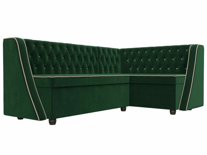Кухонный угловой диван Лофт зеленого цвета правый угол - лучшие Угловые диваны в INMYROOM