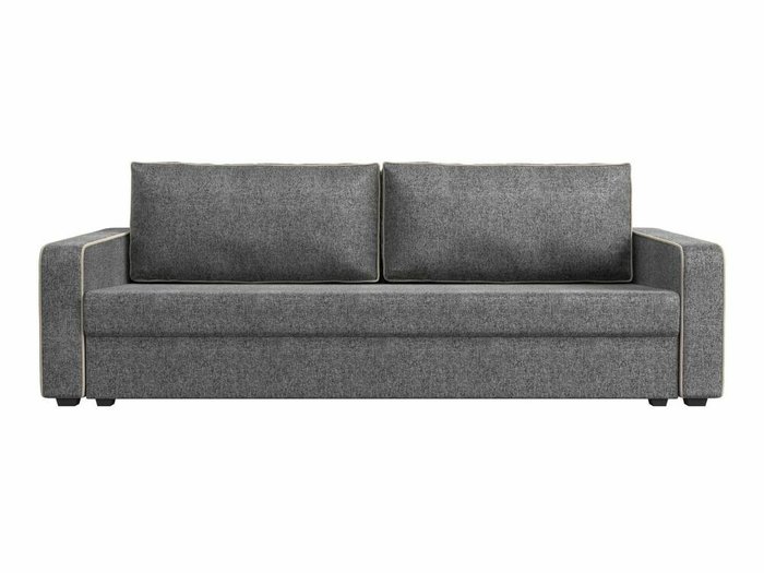 Диван-кровать Лига 009 серого цвета с бежевым кантом (рогожка) - купить Прямые диваны по цене 27999.0