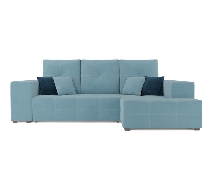 Угловой диван-кровать Монреаль голубого цвета правый угол - купить Угловые диваны по цене 41490.0