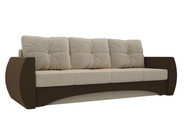 Прямой диван-кровать Сатурн бежево-коричневого цвета