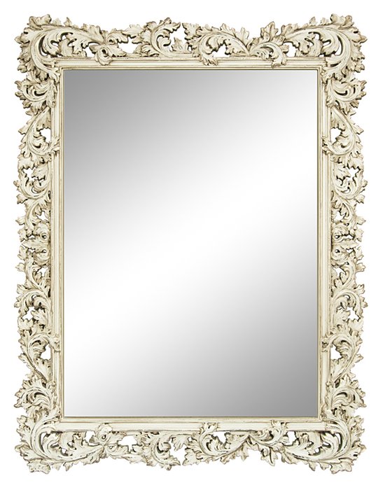 Зеркало в раме Фрея Слоновая кость шебби шик с патиной и золотом