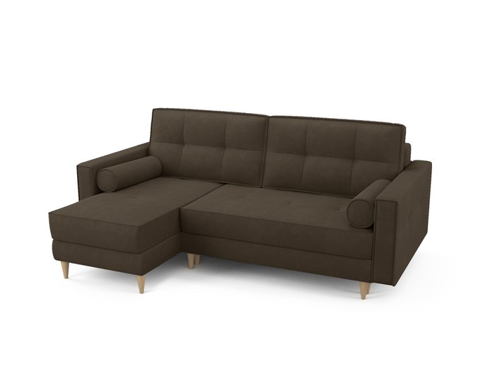 Угловой диван-кровать левый Оtto темно-коричневого цвета - купить Угловые диваны по цене 77700.0