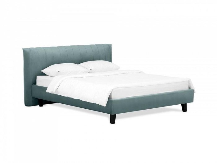 Кровать Queen Anastasia L 160х200 серо-синего цвета - купить Кровати для спальни по цене 46580.0