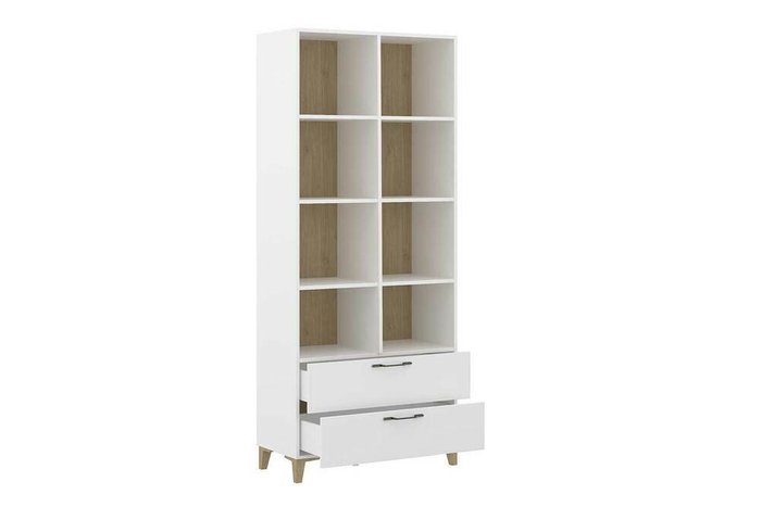 Шкаф книжный Нордвик белого цвета - купить Книжные шкафы по цене 44980.0