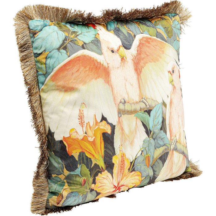 Подушка Parrots с бахромой  - купить Декоративные подушки по цене 6550.0