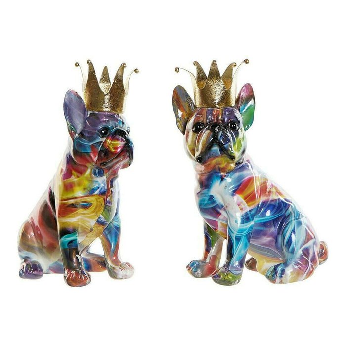 Декоративная фигура 18,5 x 11,5 x 23,5 cm Разноцветный Пёс (2 штук)