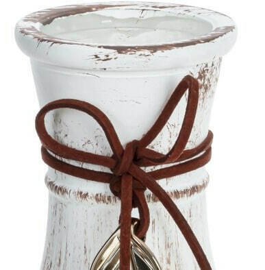 Стеклянная ваза с эффектом потертости белого цвета - купить Вазы  по цене 816.0