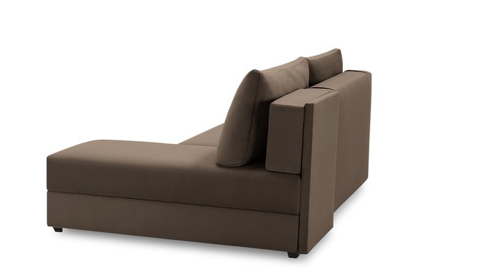 Угловой диван-кровать с оттоманкой Джелонг Лайт коричневого цвета - лучшие Угловые диваны в INMYROOM