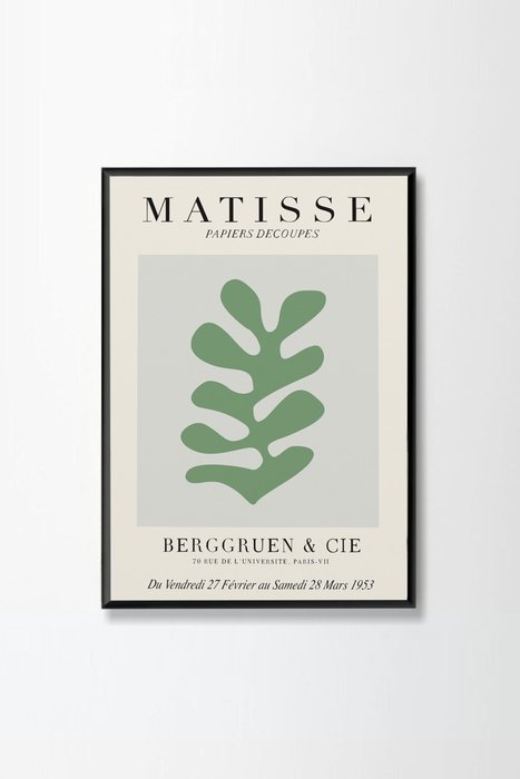 Постер Matisse papiers decoupes green 40x60 в раме черного цвета Постер Matisse papiers decoupes green 40x60 в раме черного цвета
