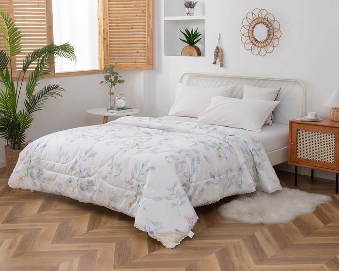 Одеяло Римма 160х220 бело-голубого цвета - купить Одеяла по цене 7742.0