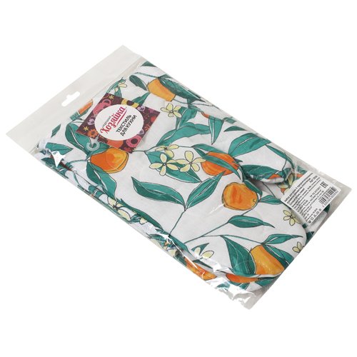 Набор для кухни 'Радушная хозяйка' 3 предмета (рукавичка-прихватка, прихватка, полотенце), 100 % хлопок, 'Сочный персик' - лучшие Аксессуары для кухни в INMYROOM