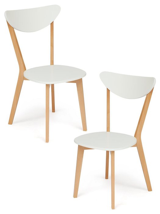 Набор из двух стульев Макси бело-коричневого цвета