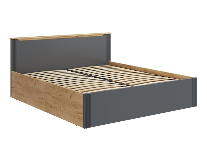 Кровать с подъемным механизмом Эмилия 180х200 серого цвета - купить Кровати для спальни по цене 43531.0