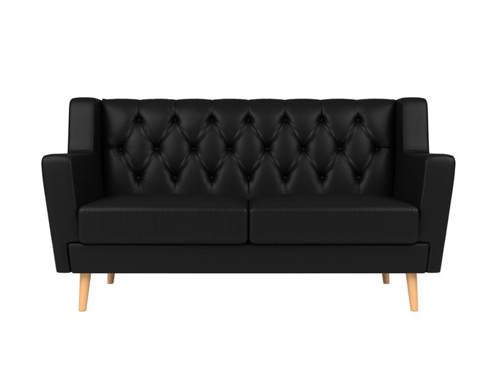 Диван Брайтон Люкс черного цвета (экокожа) - купить Прямые диваны по цене 29999.0