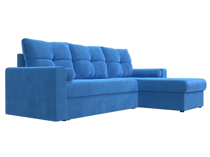Угловой диван-кровать Верона сине-голубого цвета правый угол - лучшие Угловые диваны в INMYROOM