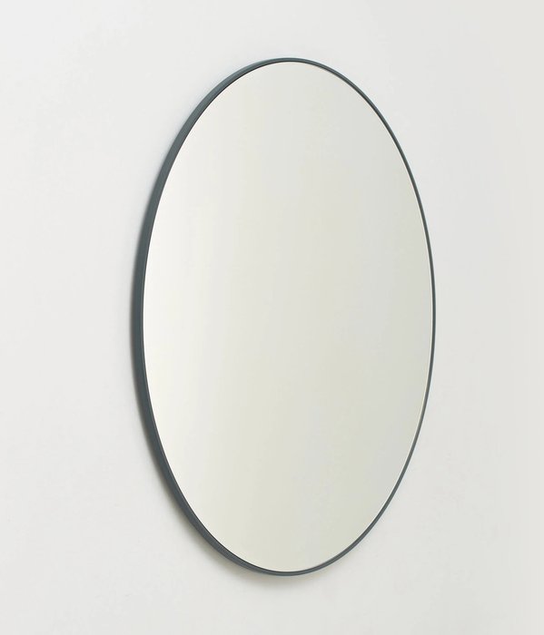 Большое круглое зеркало диаметр 70 в тёмно-серой раме - лучшие Настенные зеркала в INMYROOM