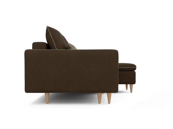 Угловой диван-кровать Ron темно-коричневого цвета - лучшие Угловые диваны в INMYROOM
