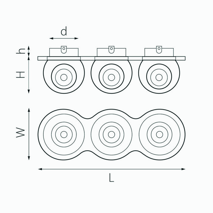 Светильник INTERO LED 9W*3 850LM*3 24G БЕЛЫЙ 3000K (217636+217062+217062+217062) - купить Встраиваемые споты по цене 7301.0