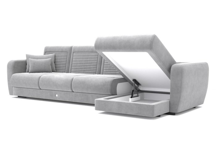 Угловой диван-кровать серого цвета - купить Угловые диваны по цене 290000.0