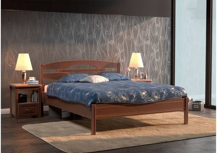 Кровать Валенсия из массива ясеня цвета венге 150х200 - купить Кровати для спальни по цене 45323.0